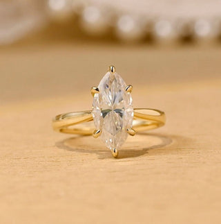 1.50 CT Marquise Moissanite Solitaire Engagement Ring