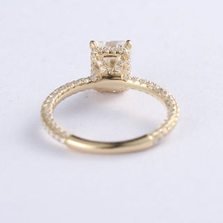 3.65 CT Radiant Moissanite Hidden Halo Pave Setting Engagement Ring