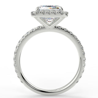 2.53 CT Emerald Moissanite Halo Engagement Ring
