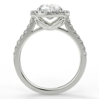 1.91 CT Oval Moissanite Halo Engagement Ring