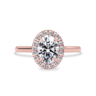 1.25 CT Oval Moissanite Halo Engagement Ring