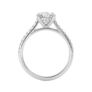 2.50 CT Oval Moissanite Hidden Halo Pave Setting Engagement Ring