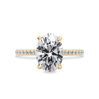 2.50 CT Oval Moissanite Hidden Halo Pave Setting Engagement Ring