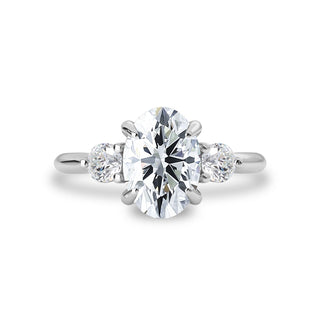 2.30 CT Oval Moissanite Three Stone Engagement Ring